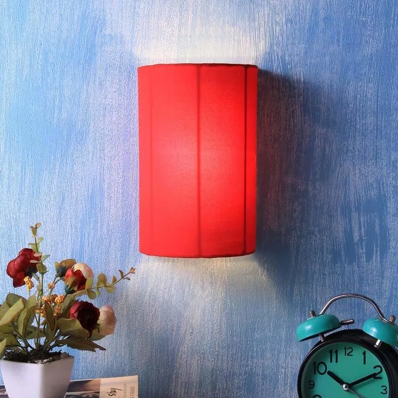 Hemisphere Fabric Wall Lamp - Red media 1