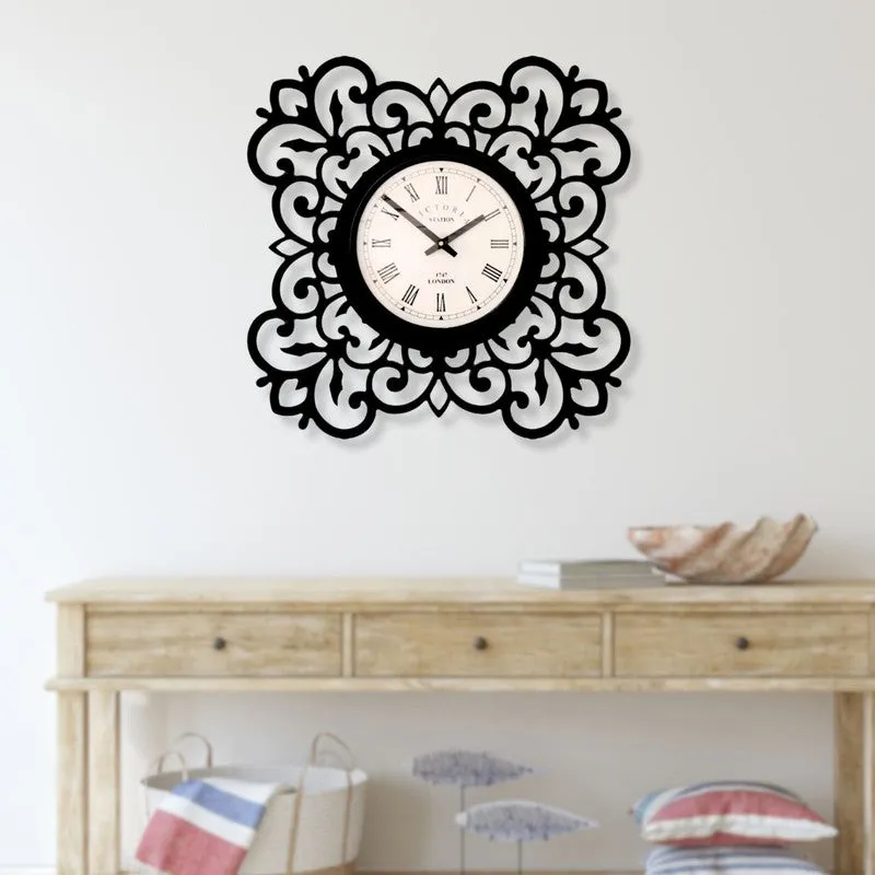 Orna Steel Analog Wall Clock - Black media 3