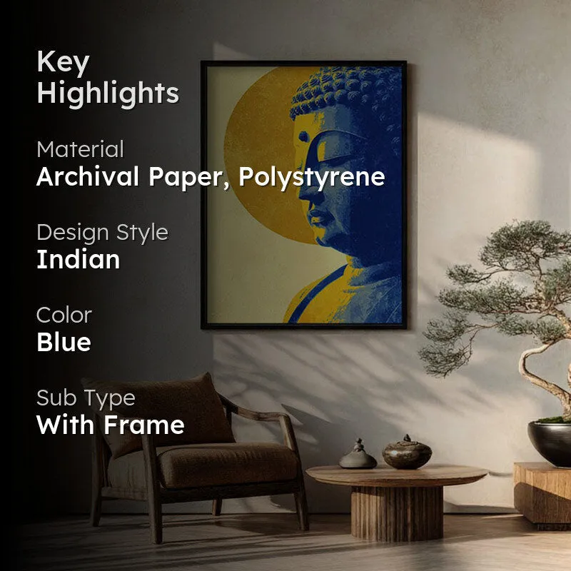 Peaceful Buddha In Meditative Calm II Archival Paper Wall Painting With Black Frame media 2