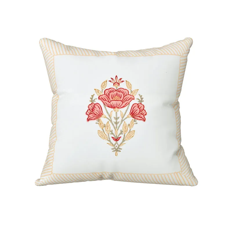 Kesar Kali Jaipuri Block Print Cushion Cover - Set Of Two media 5