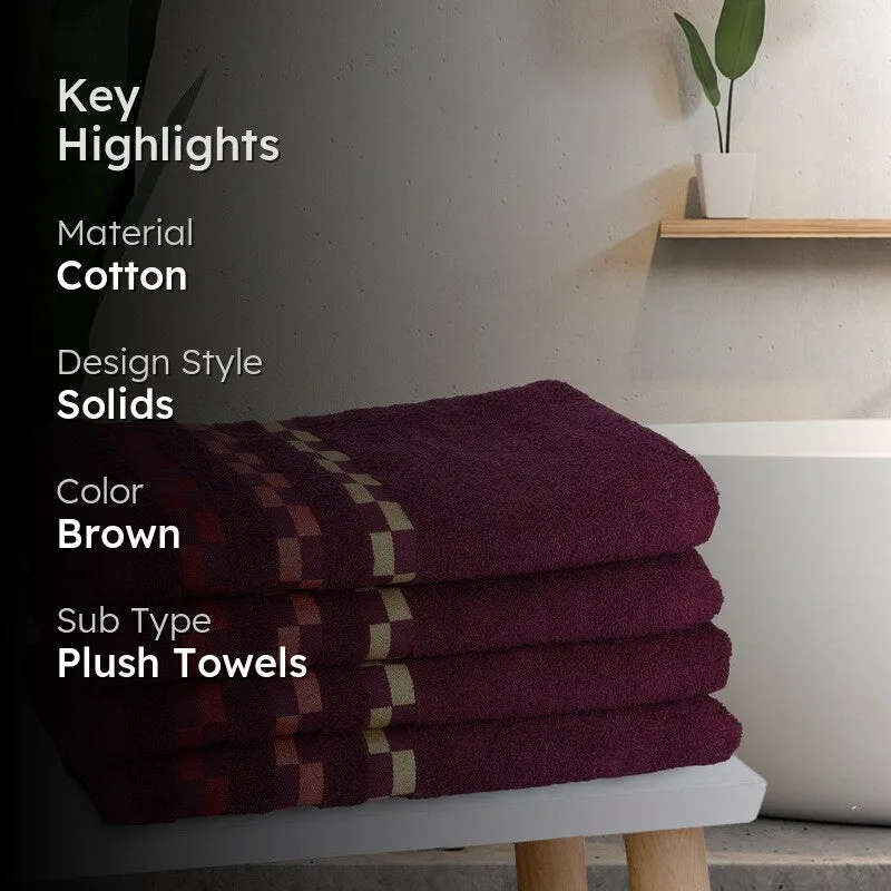 Aura Solids Bath Towel (Brown) - Set Of Four media 2