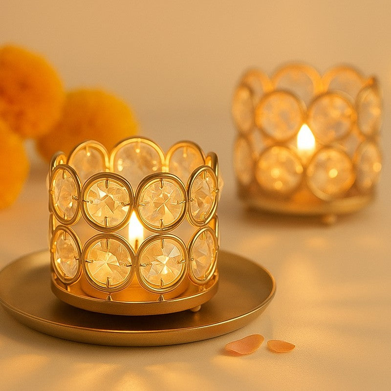 RadiantAura Adjustable Candle Holders - Set Of Two