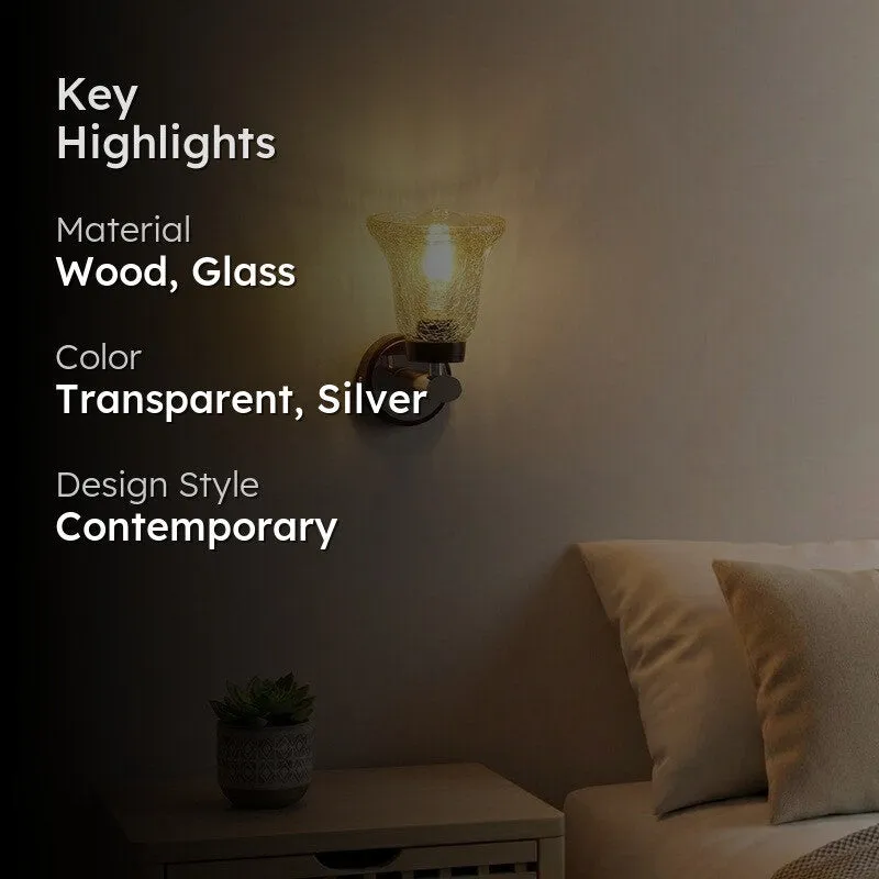 Aeris Crystal Flare Silver Base Glass Wall Lamp media 2