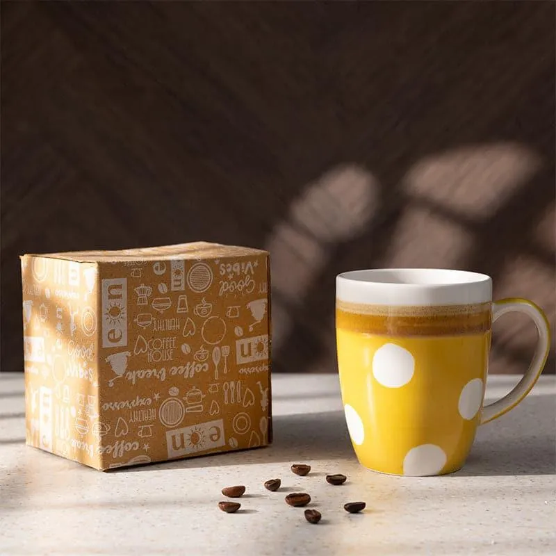 Polka Porcelain Coffee Mug (295 mL) - Yellow media 5