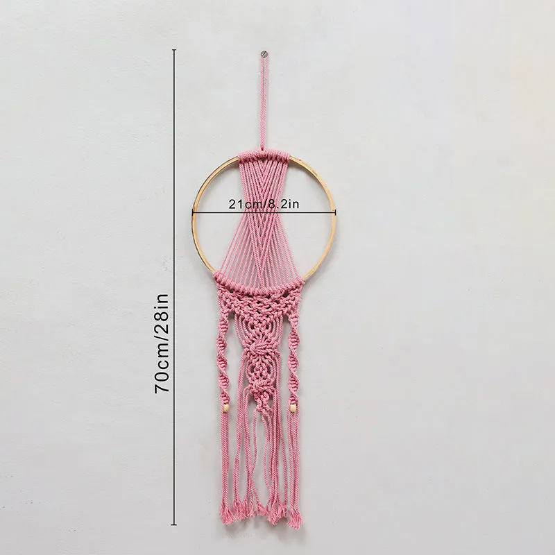 Knottic Macrame Fabric Wall Accent (Pink) - Set Of Two media 6