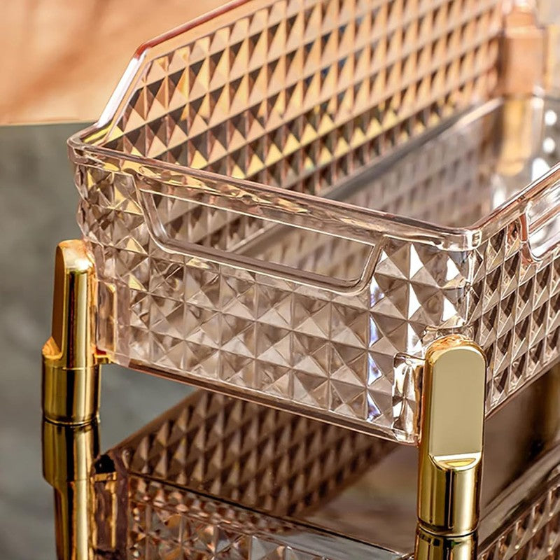 Crystal Acrylic Desk Organiser - Gold media 5