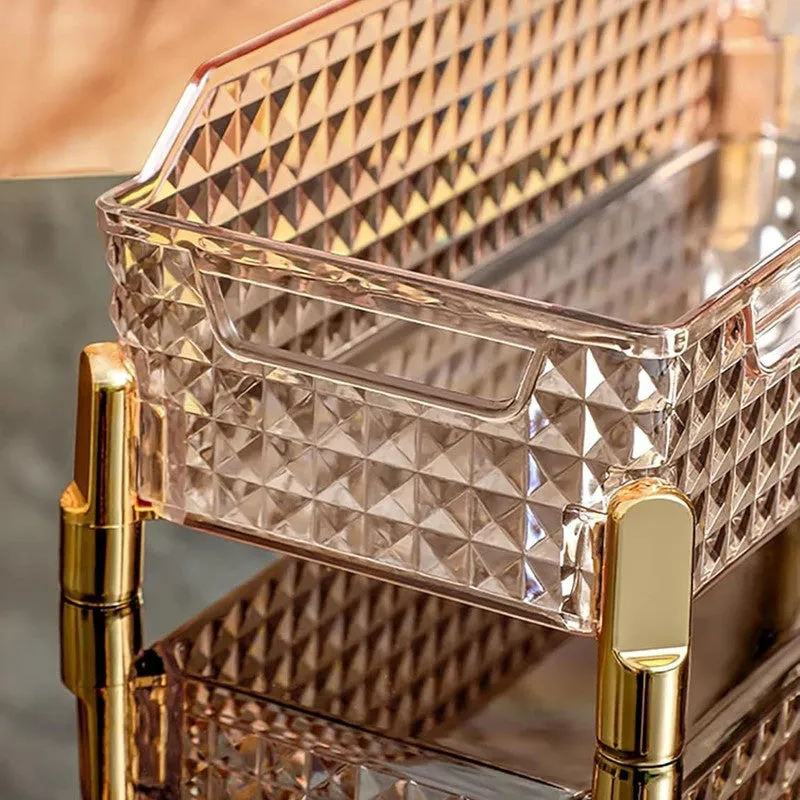 Crystal Acrylic Desk Organiser - Gold media 5