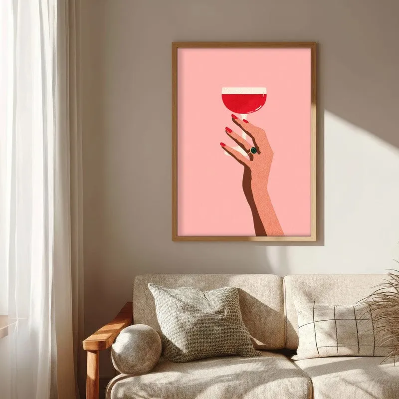 Cocktail Canvas Wall Painting - Brown Frame media 6