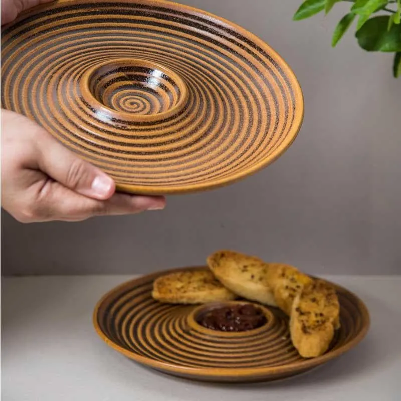 Terra Tones Chip & Dip Stoneware Platter media 3