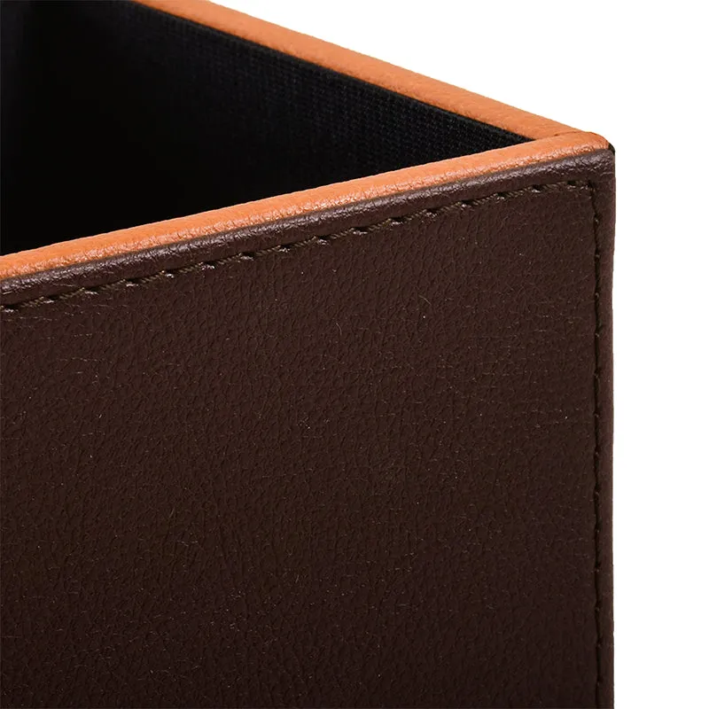 Tisca Faux Leather Pen Stand - Brown media 5