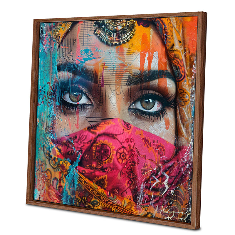 Vibrant Eyes Canvas Wall Art With Frame media 4