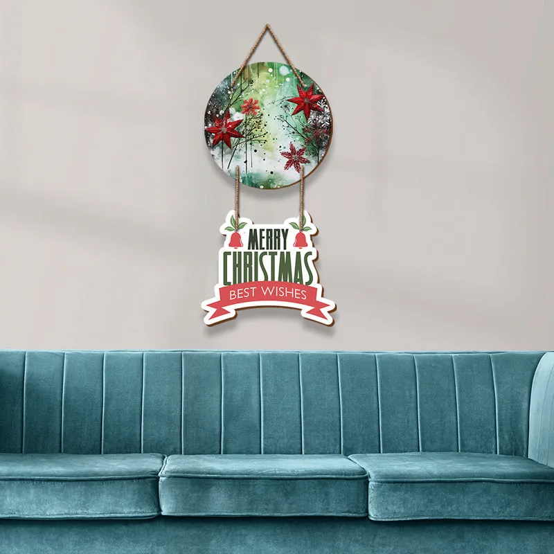 Merry Festive Frost Christmas Wood MDF Wall Hanging media 1