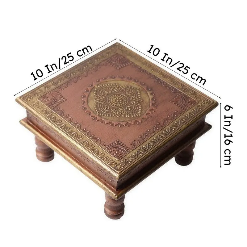 Zyvra Folk Charm Mango Wood & MDF Stool - 10 inch media 7