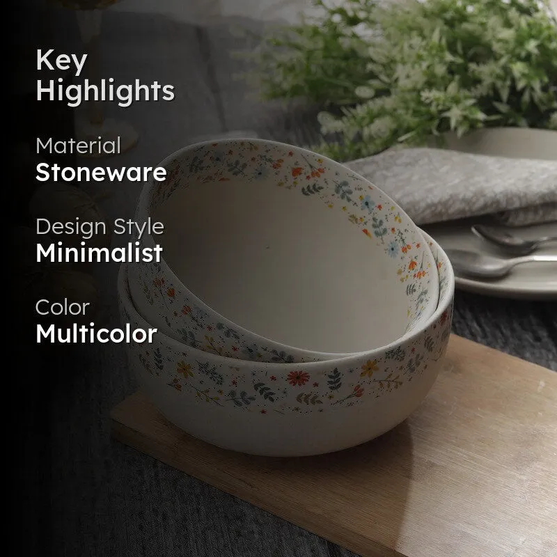 Florona Multicolor Stoneware Serving Bowls - Set Of Two media 2