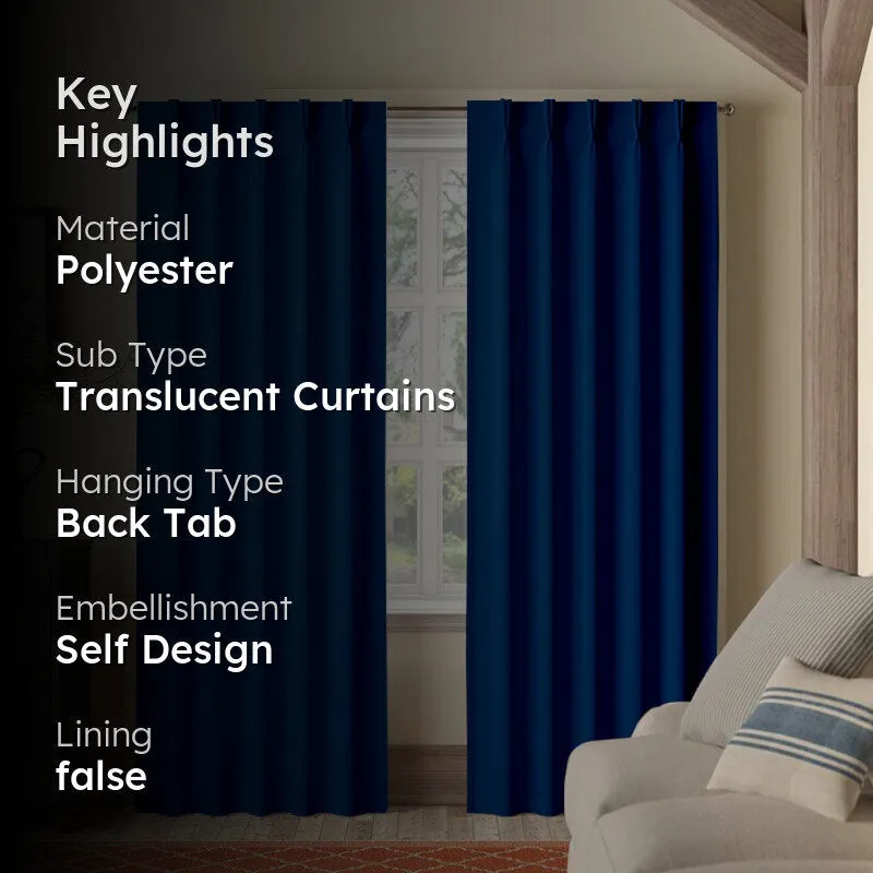 Imora Double Pinch Pleat Medium Width Curtain - Royal Blue media 2