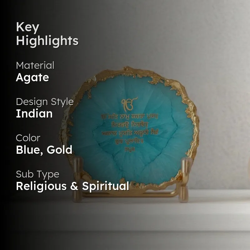 Erendira Omkar Mantra Agate Showpiece media 2