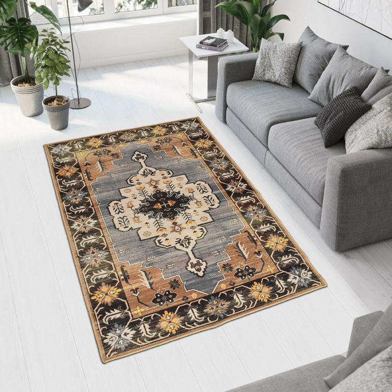 Fariha Velvet Rectangle Anti-Skid Carpet media 3