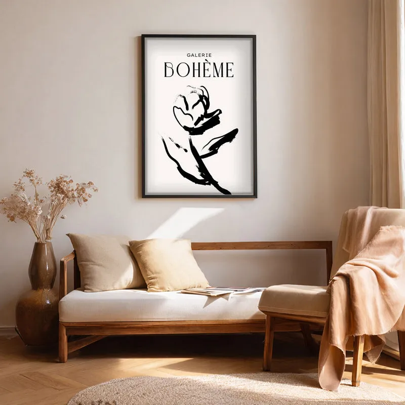Expressive Flora Canvas Wall Painting With Black Frame media 1