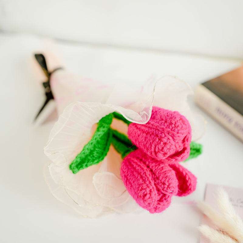 Knot & Petal I Crochet Flower Bouquet - Pink media 8