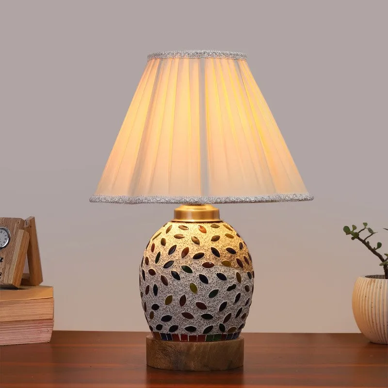 Elyra Pleated Wooden Table Lamp - Multicolor media 3