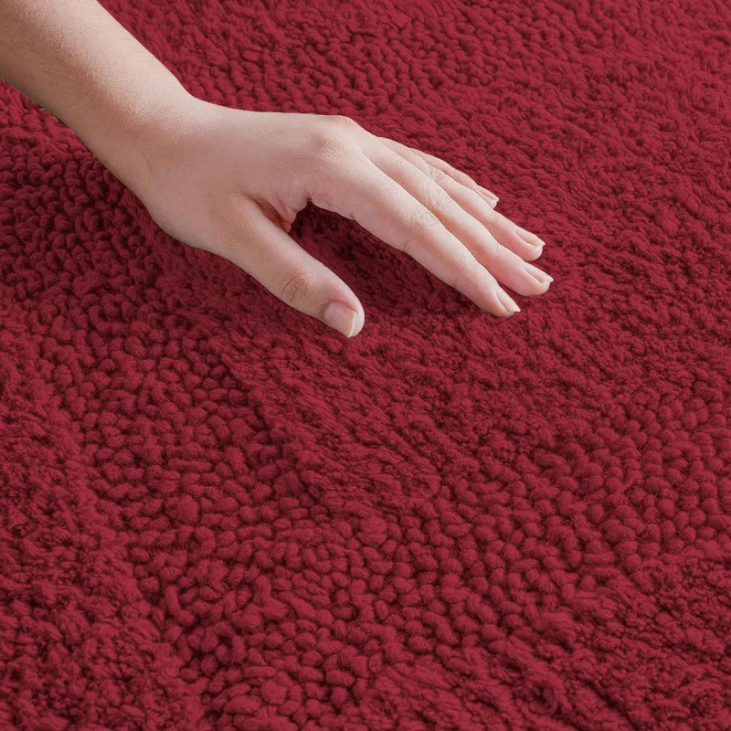 Paris Luxe Reversible Cotton Bath Mat - Maroon media 3