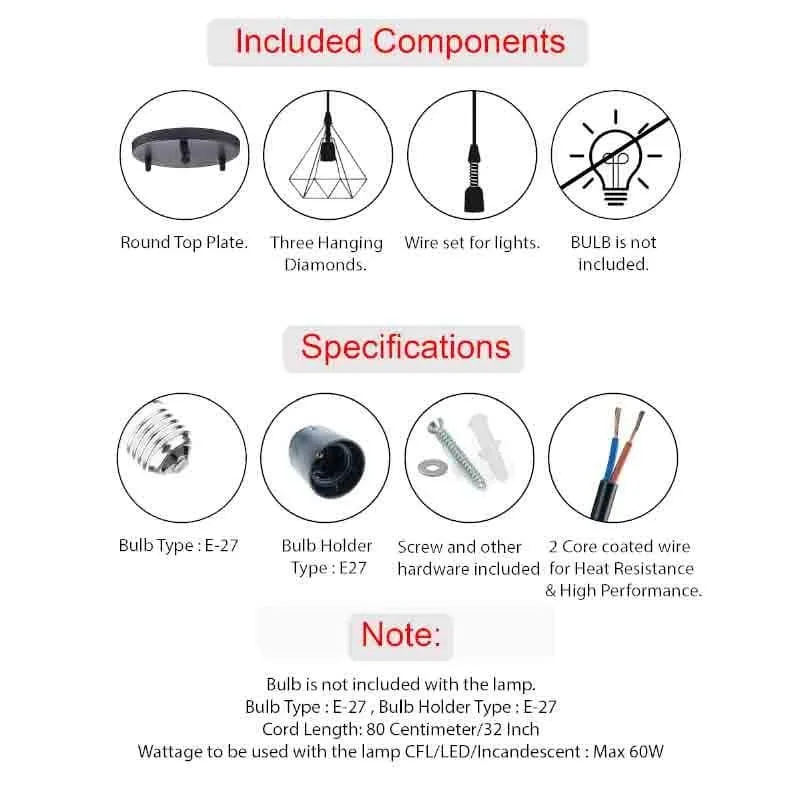 Diamond Mesh Cluster Ceiling Lamp media 5