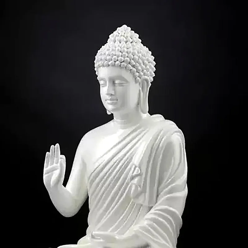 ZenRoot Meditating Buddha Marble Idol - White media 5