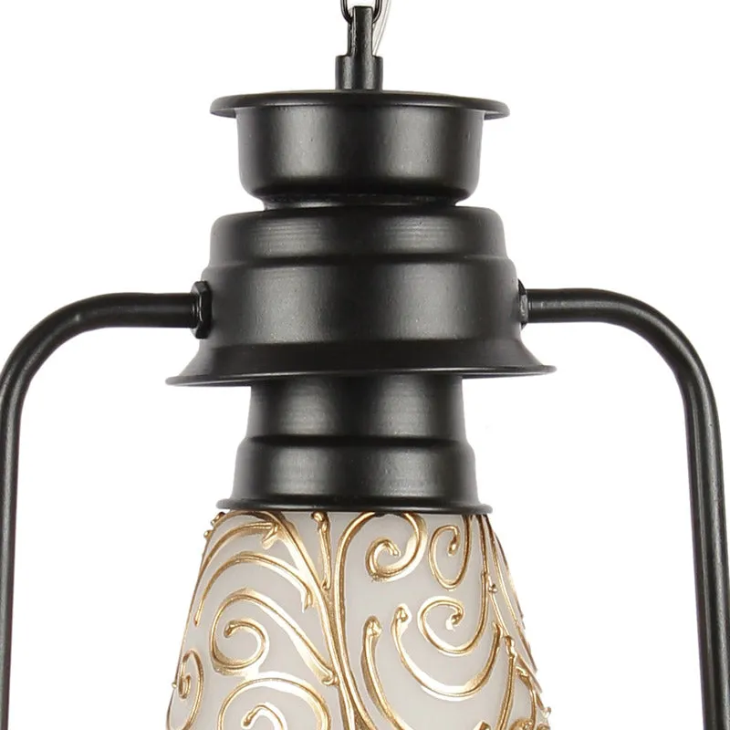 Saagar Mosaic Lantern Glass Ceiling Lamp - Black media 6