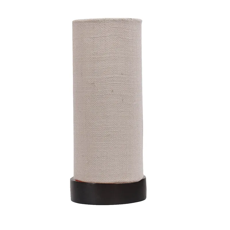 Mirza Tower Wooden Table Lamp With Jute Shade - White,Black media 3