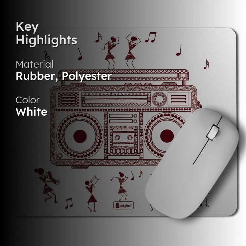 Warli Radio Mouse Pad - White media 2