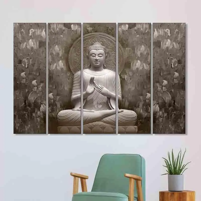 Buddha At Peace Wall Art - Five Piece Set media 1