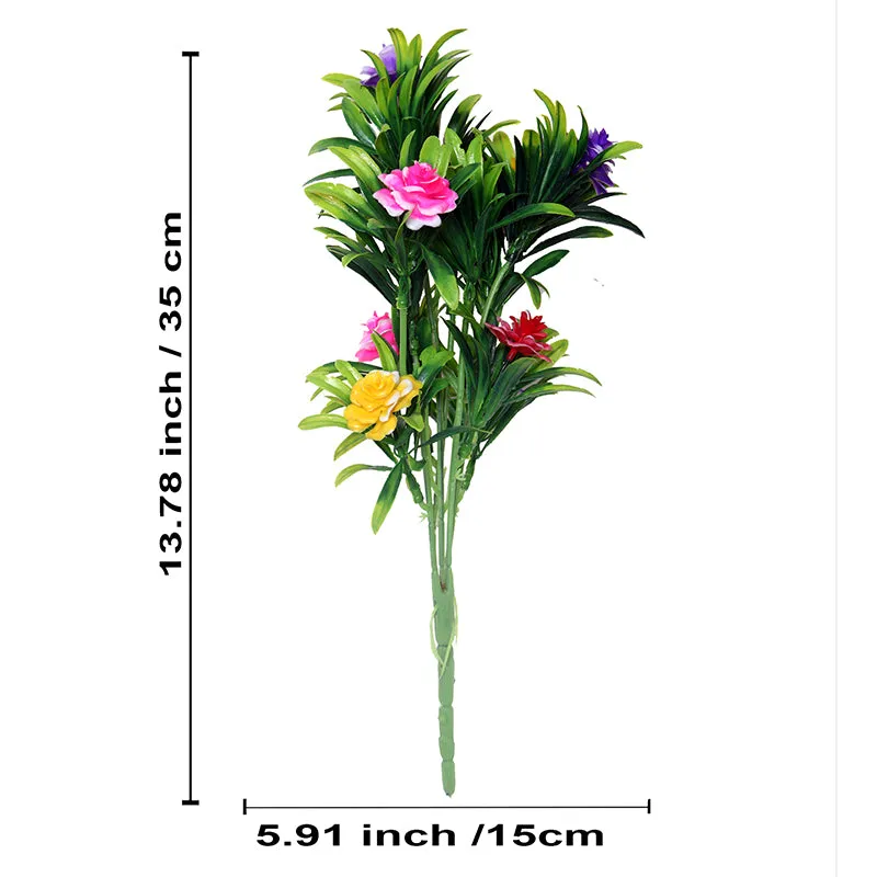 Faux Filosia Flower Bunch (Multicolor) - Set Of Two media 5