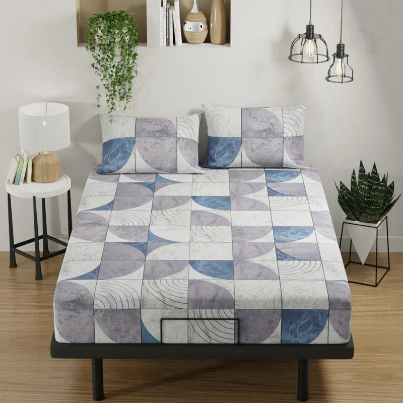 Geo Platina Cotton Bedsheet - 144 TC media 1