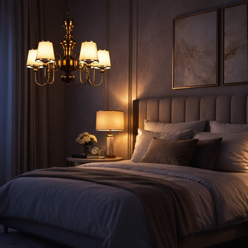 Cialette  Iron Chandelier - Gold & White media 3