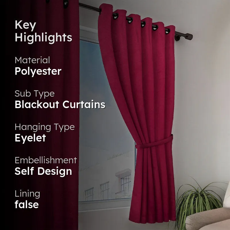 Nigel Blackout Curtain - Maroon media 2