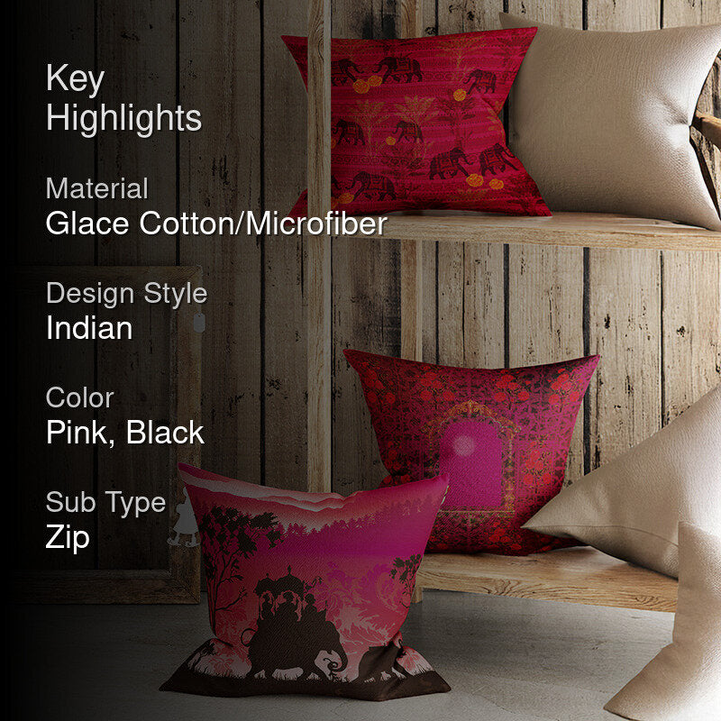 Ethnic Silhouettes Printed Cushion Cover Set - Set Of Three media 2