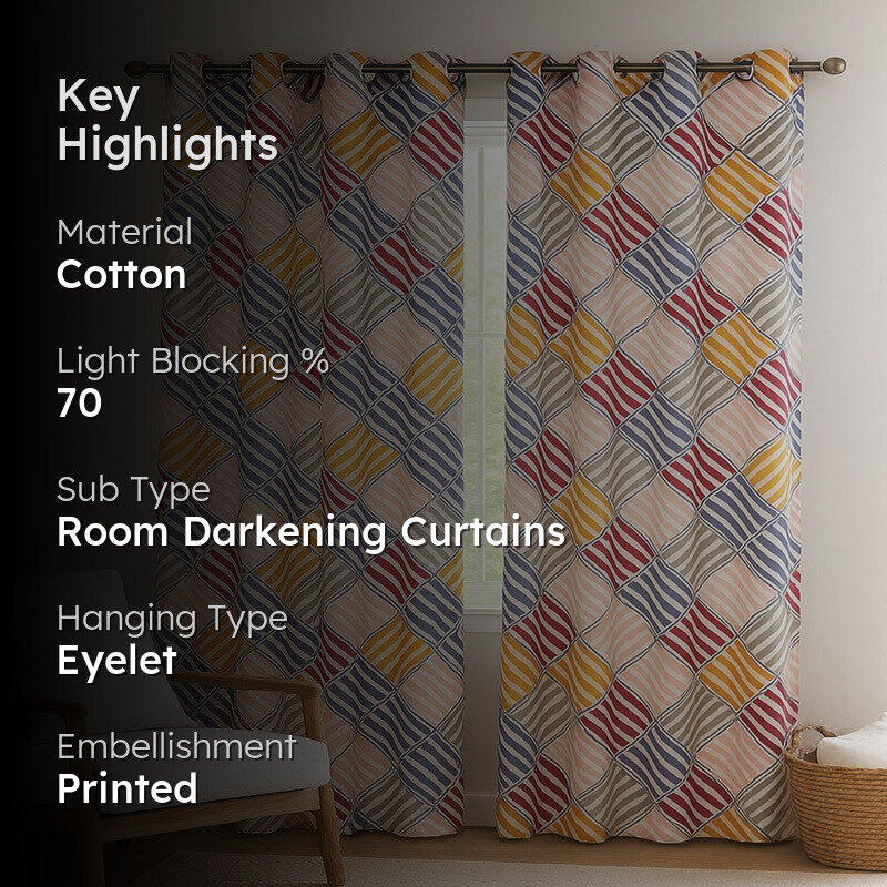 Geometric Harmony Curtain - Set Of Two media 2