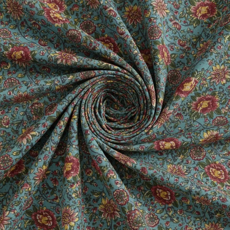 Alderidge Floral Printed Cotton Bedsheet (Sea Green) - 120 TC media 5