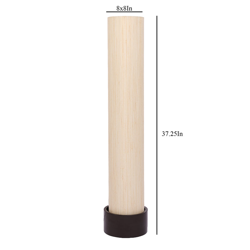 Neila Wooden Tower Floor Lamp With Khadi Shade - Off-White media 5