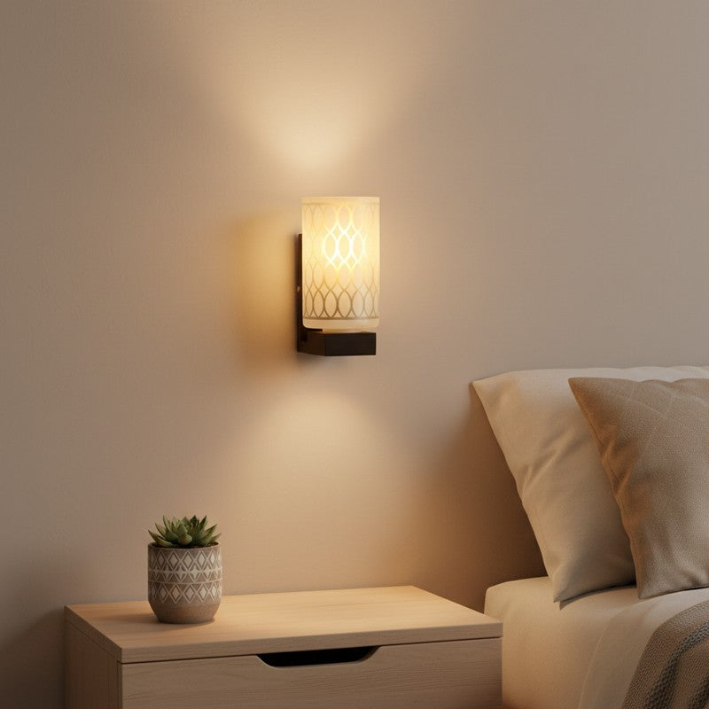 Rustic Beam Glass Wall Lamp