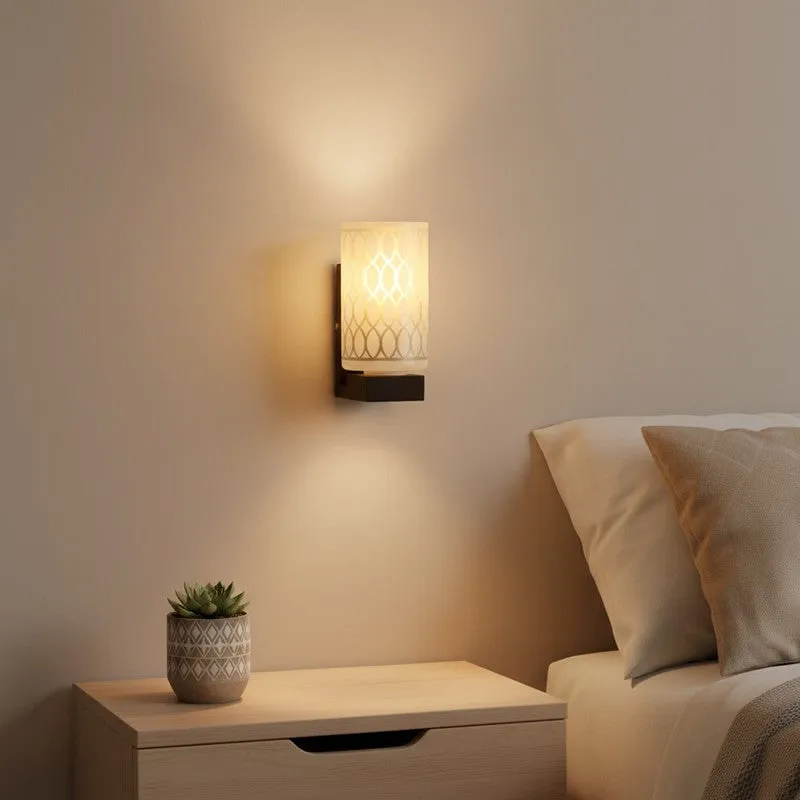 Rustic Beam Glass Wall Lamp media 1