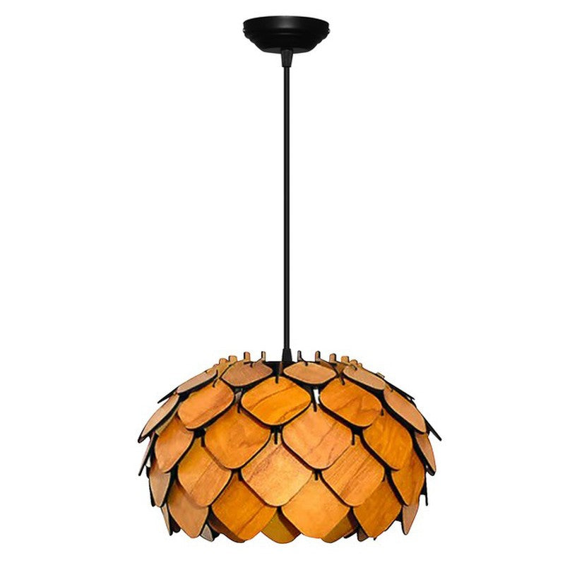 LumiSphere Wooden Ceiling Lamp - Brown media 3