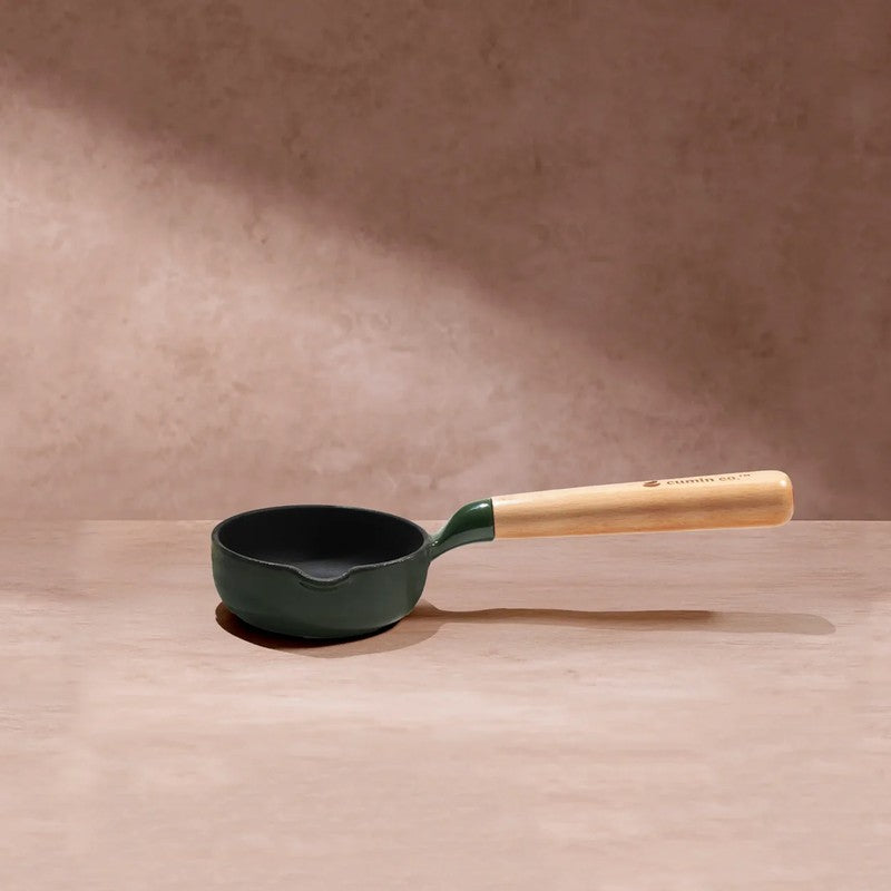 Cumin Co Enamel Cast Iron Tadka Pan (250 mL) - Green media 6