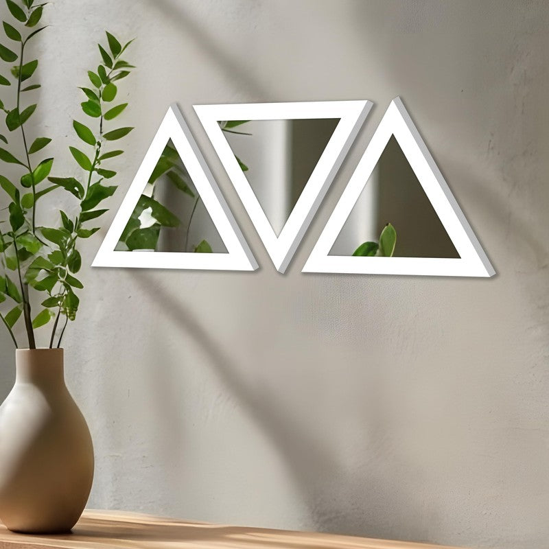 Apex Triangle Wall Mirrors (White) - Set Of Three media 5