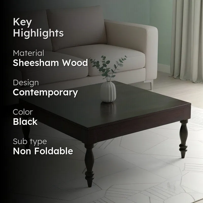 Oervon Sheesham Wooden Center Table - Black media 2