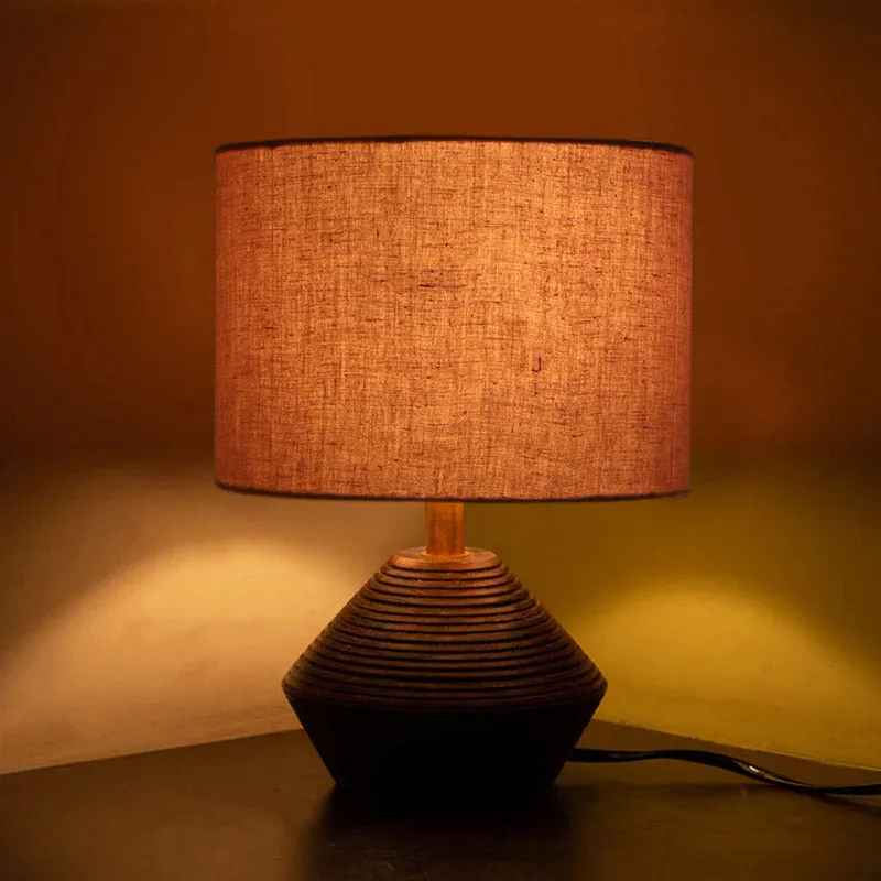Yami Wooden Table Lamp - Grey,Brown media 1