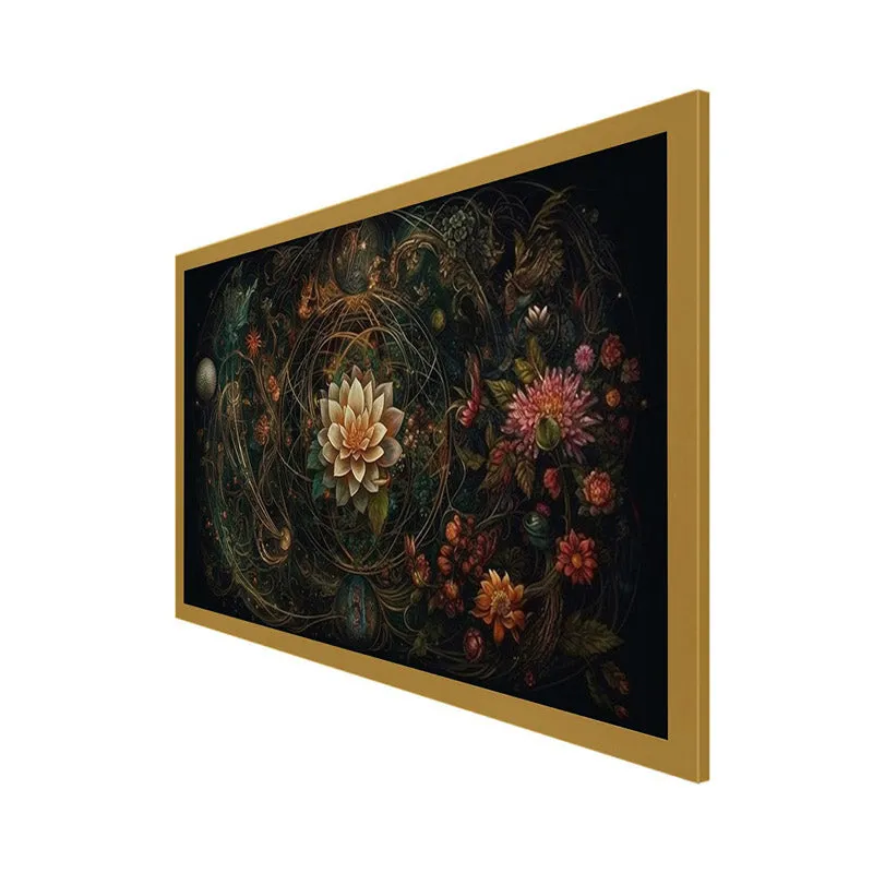 Druva Floral Wall Painting With Frame media 6