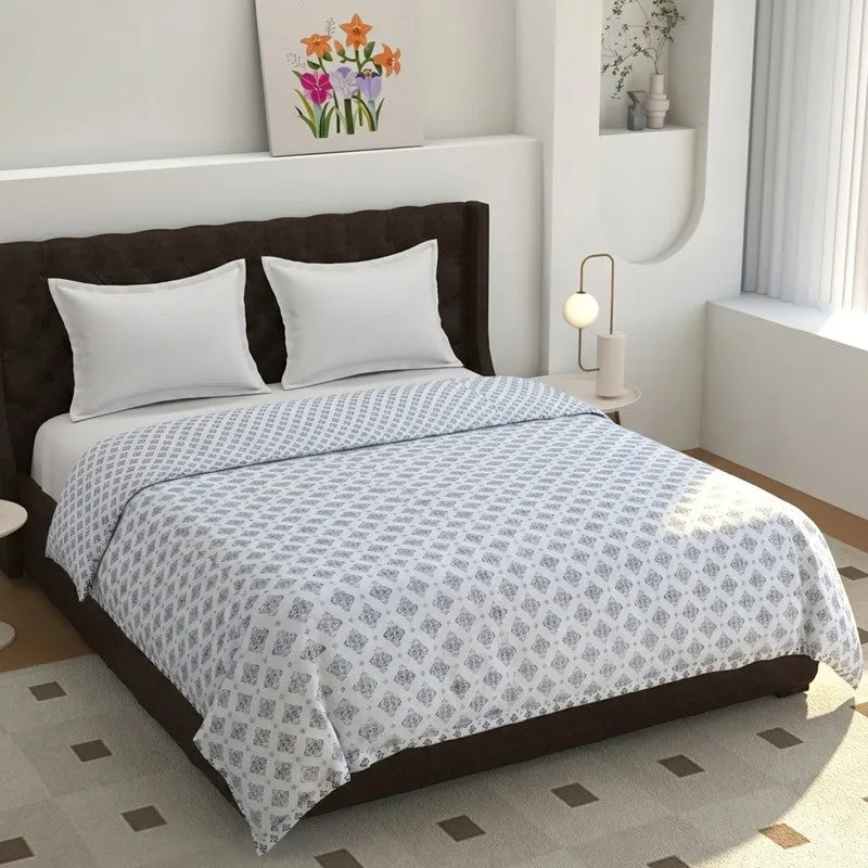 Florique Printed Cotton Dohar (Purple,White) - 120 GSM media 1