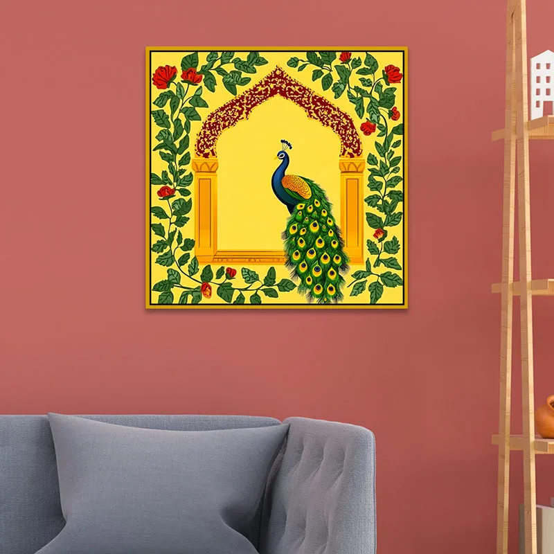 Mayura Jharokha Canvas Wall Art With Frame media 5