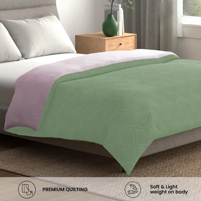 Urban Space Triad Reversible Comforter (Sage Green, Blush Pink) - 80 GSM media 5